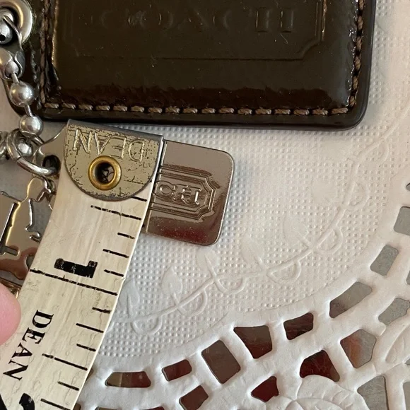 RARE Coach brown and silver hang tag - bag charm set - Picture 10 of 12